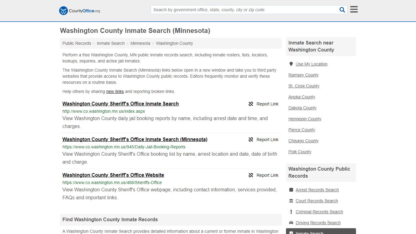 Inmate Search - Washington County, MN (Inmate Rosters ...